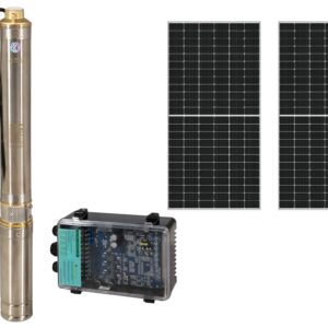 Pompa submersibila 1", solar, 500W/48V, MPPT, 50m, 3.5mch, multietajata, apa curata + 2 x SP460M-72H Panou fotovoltaic