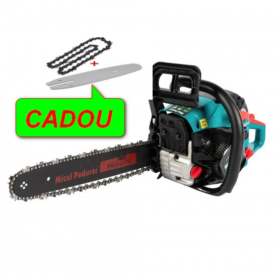 Drujba 3.2 CP Micul Padurar 5800, capacitate cilindrica 58cc, 3.2 CP, 1 lant 16" + 1 lama, pornire rapida