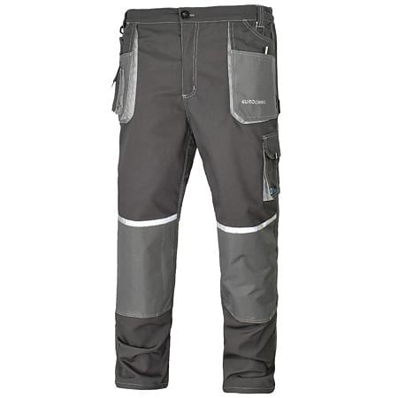 Pantaloni de lucru in talie EuroClassic, tercot, barbatesti, cu elemente reflectorizante, toate sezoanele, culoare gri