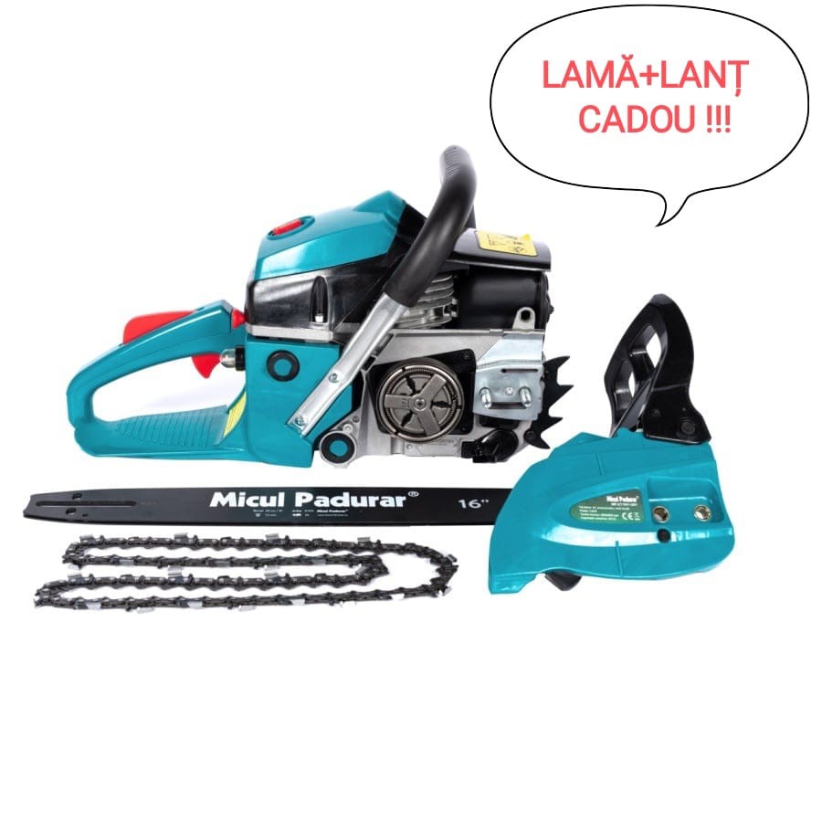 Drujba 4900XC, capacitate cilindrica 49cc, 2.6 CP, 1 lant 16" + 1 lama, pornire rapida