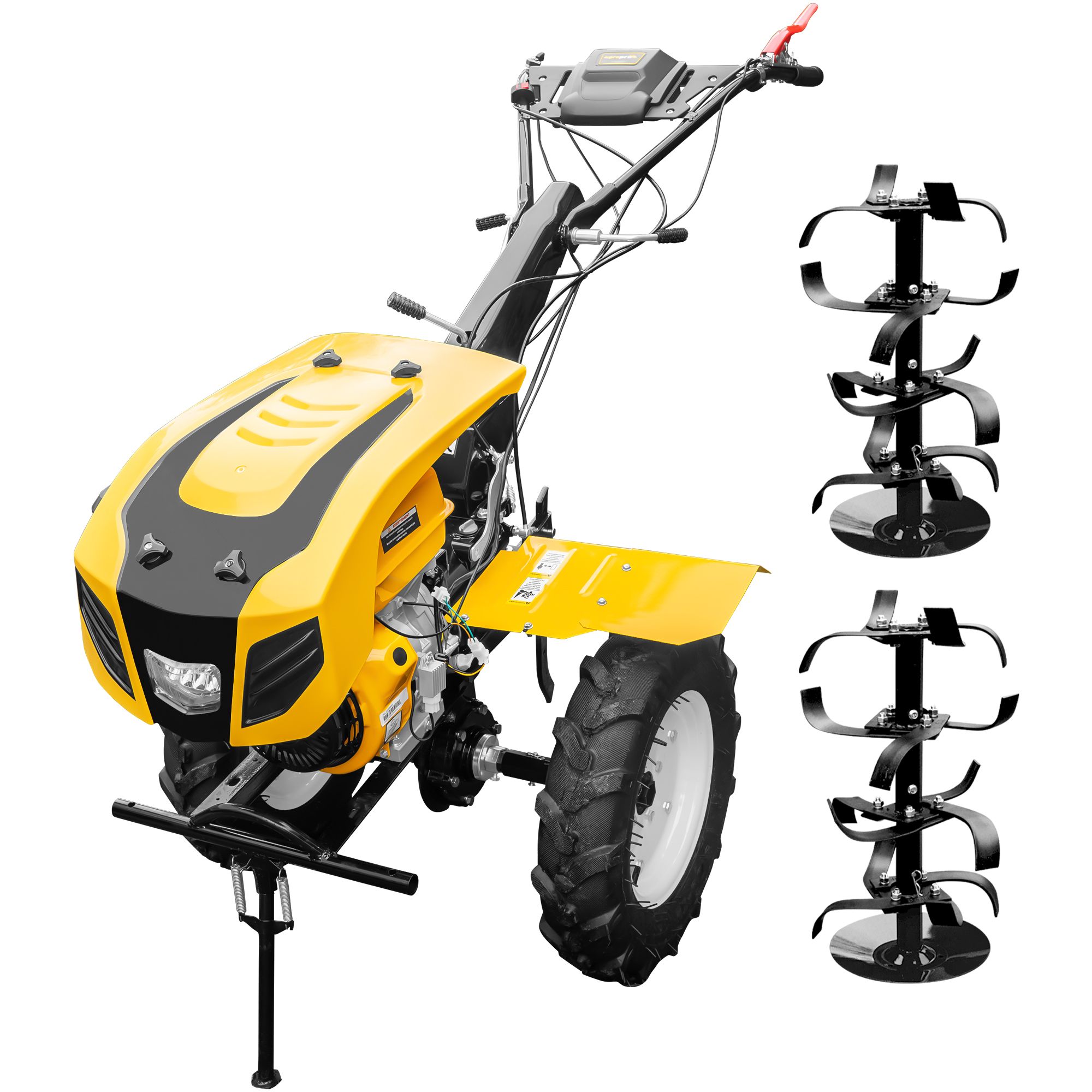 Motocultor AgroPro HS 1100D NEW motor 16 CP benzina EURO V 2+1 viteze latime lucru 135 cm freze 2+1+1 roti 5.00-12 capota cu far