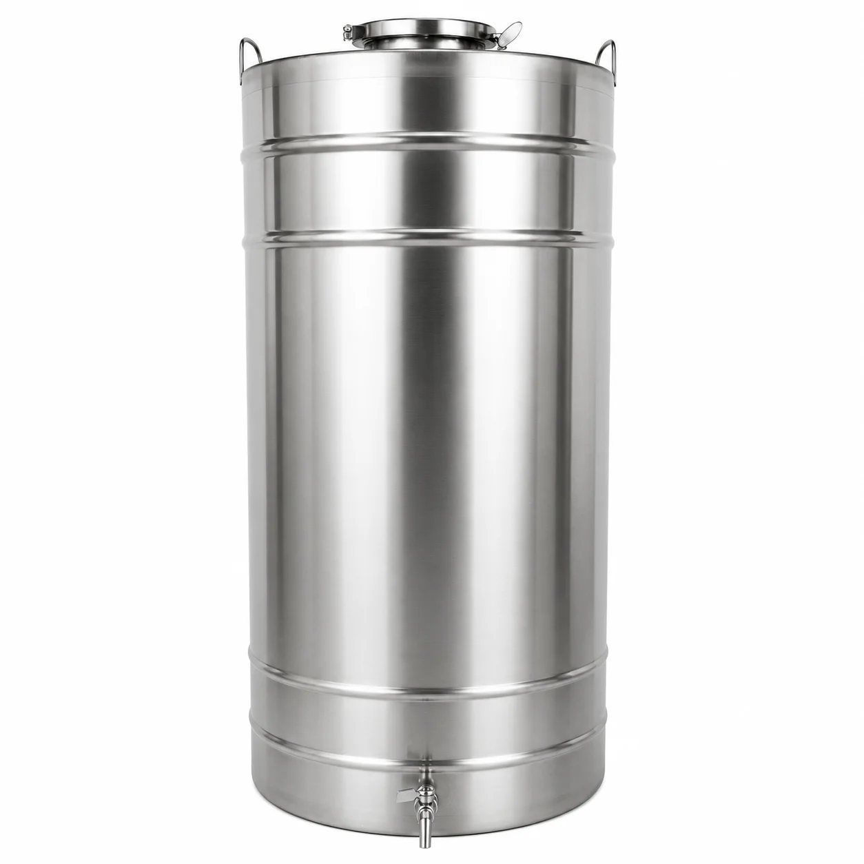 Butoi INOX cu capac clamp si garnitura, cadou robinet din INOX