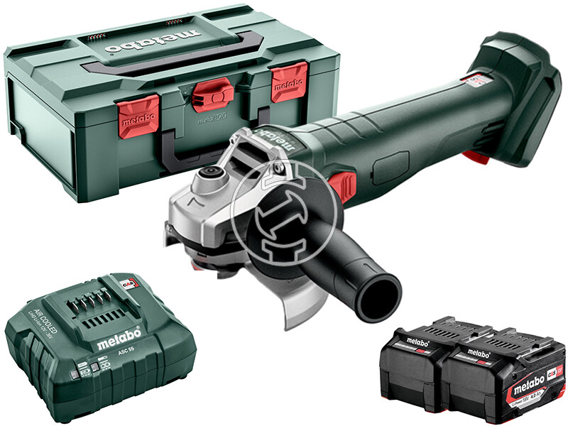 Polizor unghiular cu acumulator Metabo W 18 L 9-125 18 V | 125 mm | 8500 1/min | Cu perii de carbon | 2 x 5.2 Ah acumulatori + incarcator | In MetaBOX